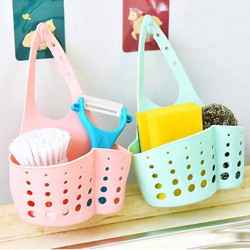 Niralasa Niralasa Kitchen Hanging Drainage Bag Shopping Cart Sink Soap Dish Holder Hanging Storage Basket Sponge Holder 2 Piece - Image 1