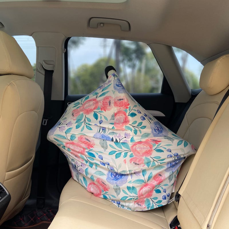 Hicoco Carseat Cover for Boys and Girls - Multi-use Nursing Canopy for Breastfeeding, Stroller, High Chair Cover (Rose) - Image 4
