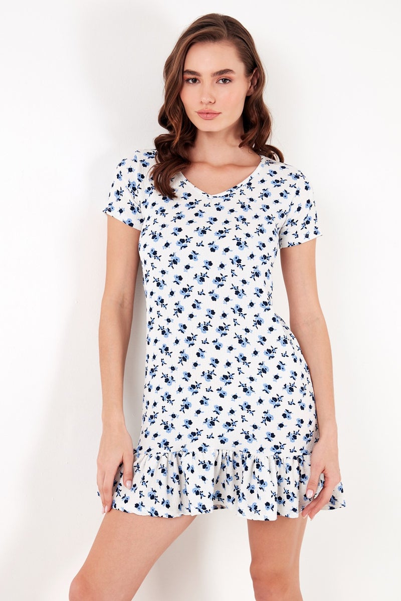 Lela Floral Ruffle Hem Dress  - Image 4