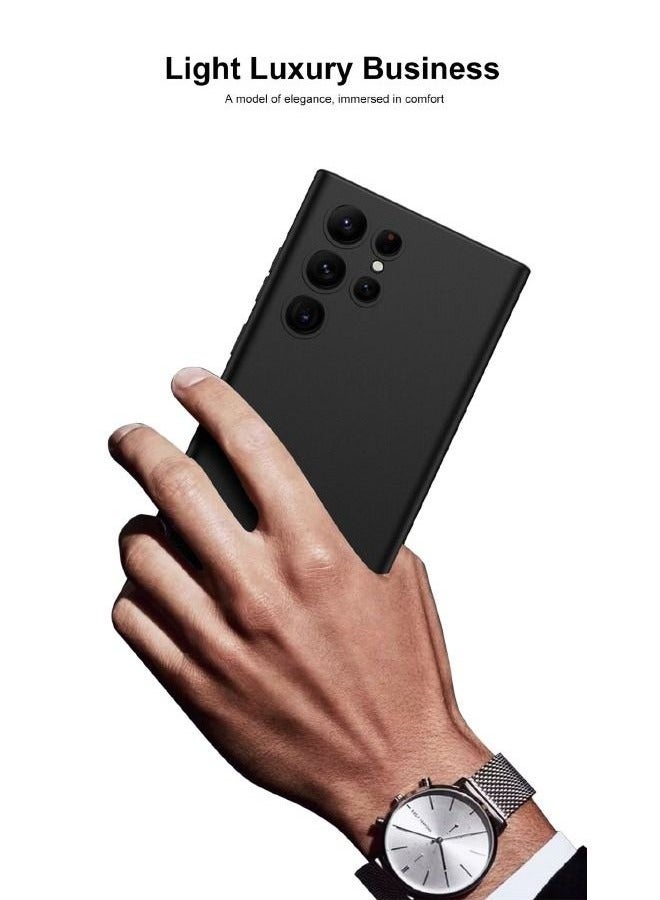 جراب سامسونج جالاكسي S23 الترا ، ملمس سيليكون سائل نحيف ، غطاء واقي مقاوم للصدمات ، مضاد للاصفرار ، غطاء جراب مضاد للخدش لهاتف سامسونج S23 الترا ، أسود - Image 4