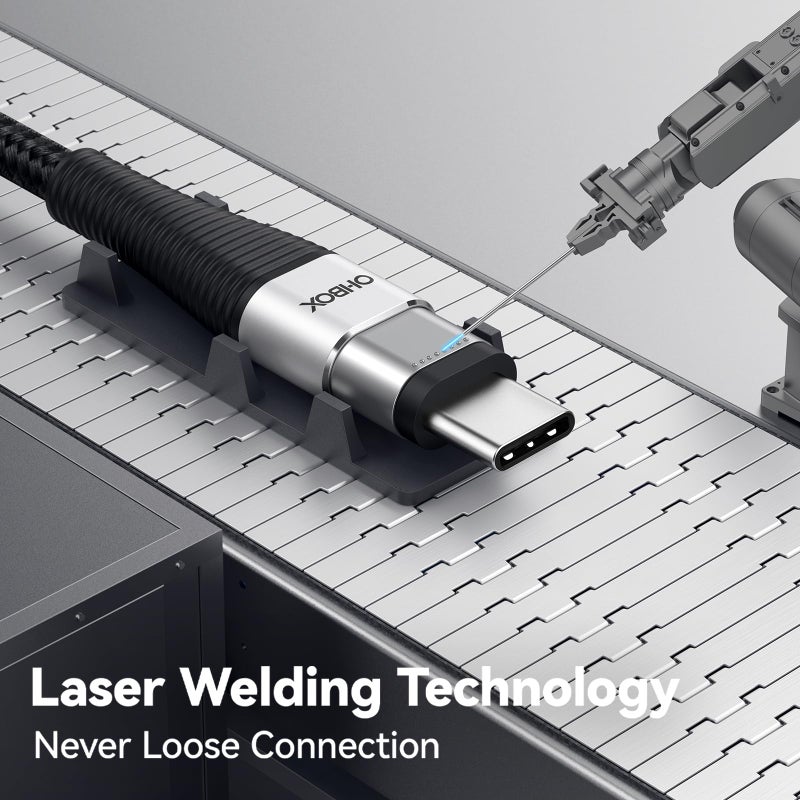 ohbox Extra Long USB C to USB C Cable 15FT 100W, USB C Charger Cable Fast Charging Cord Braided, Type C Cable for iPhone 17 16 15/15Plus/15Pro/Max, MacBook Pro/Air, iPad Pro/Air/Mini,Samsung,Pixel,Laptop - Image 3