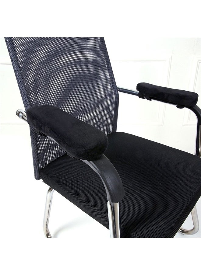 yongsheng 2-Piece Chair Armrest Pads Black 23.5*7.5*3cm， Chair Armrest Pads (2 Pack), Memory Foam Home/Office Chair Arm Rest Covers Comfy Computer Gaming Elbow Cushion Removable Washable Elbow Support Forearm Pressure Relief, Black  - Image 2
