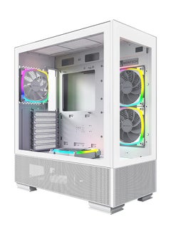 MONTECH Sky Two aRGB ATX Mid Tower Computer Cases, Up to 360mm Radiator Support, 4x Preinstalled PWM Fans, Side & Bottom Dust Filter, Built-In Cable Management, White | SKY TWO WH  - Image 1
