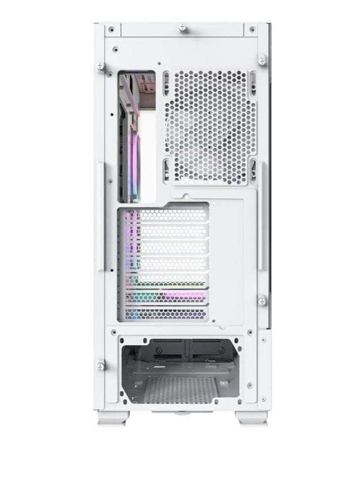 MONTECH Sky Two aRGB ATX Mid Tower Computer Cases, Up to 360mm Radiator Support, 4x Preinstalled PWM Fans, Side & Bottom Dust Filter, Built-In Cable Management, White | SKY TWO WH  - Image 4