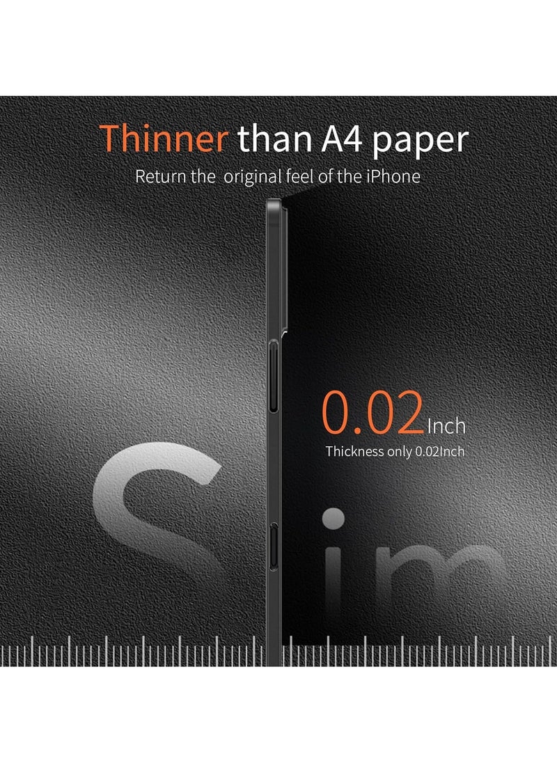 TIGER Dataroad for iPhone 16 Pro Max Slim Case, 0.2mm Fit [Paper-Thin] Lightweight Matte Finish PP Back Protection, Anti-Fingerprints & Yellowing, Compatible with iPhone 16 Pro Max 6.9-Inch - Translucent Black - Image 2