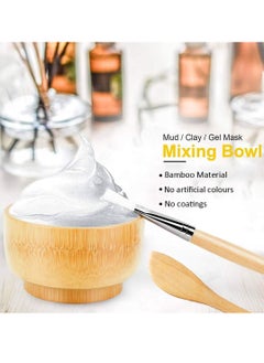 Bukela Face Mask Mixing Bowl Set, 4 In 1 DIY Clay Mask Mixing Kit, Facial Bowl With Mask Brush And Stirring Spatula, Bamboo Mask Mixing Tools For Mixing Clay Mask DIY  - Image 2