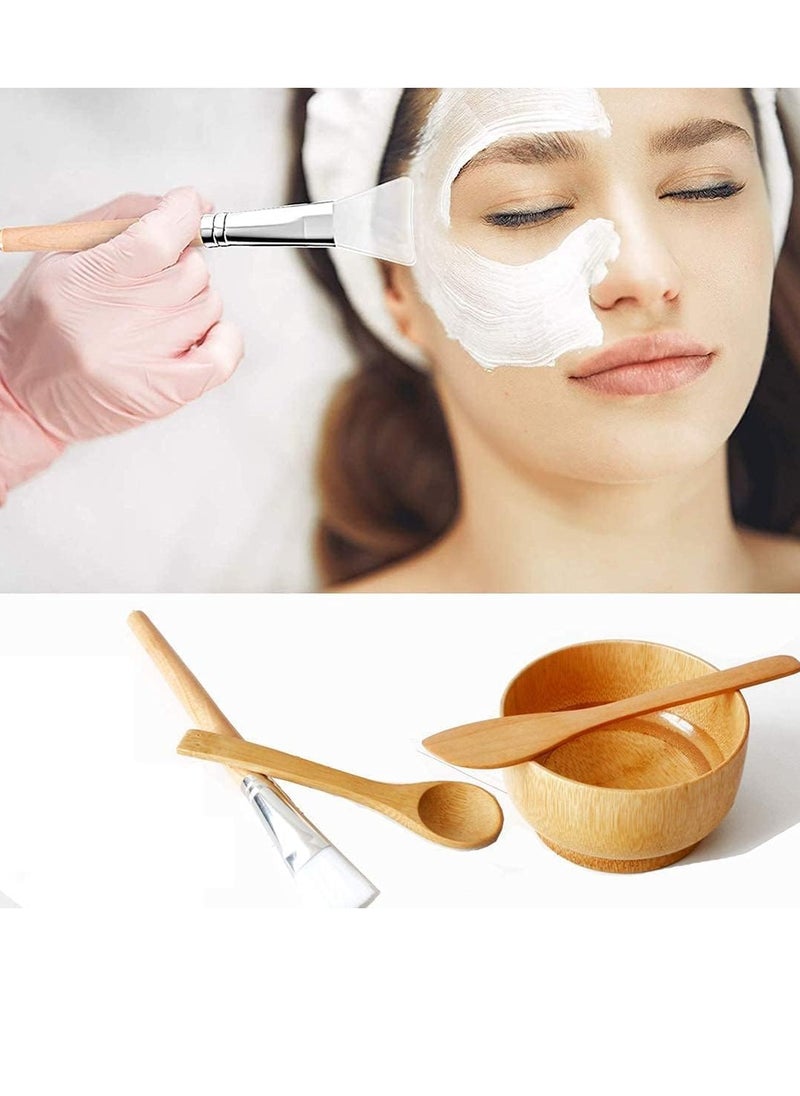 Bukela - Face Mask Mixing Bowl Set, 4 In 1 DIY Clay Mask Mixing Kit, Facial Bowl With Mask Brush And Stirring Spatula, Bamboo Mask Mixing Tools For Mixing Clay Mask DIY - Image 1