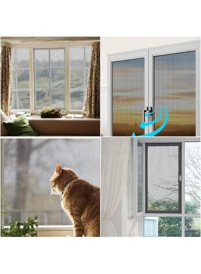 fantasize Window Screen Mesh, 120 x 250cm Grey Fiberglass Screen Insect Mesh, Adjustable Fiberglass Screen Repair Kit - Image 5