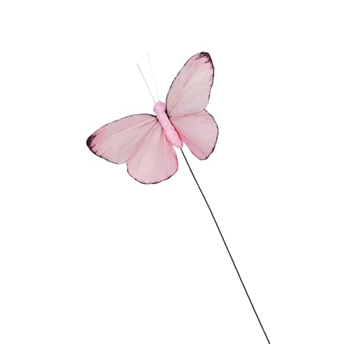 Cartanfill- Artificial Feather Simulation Butterfly Party Decoration Set, a Set of 12 Pieces with Clips, Used for Home Decoration in 12 Colors.… (C Wire) - Image 2