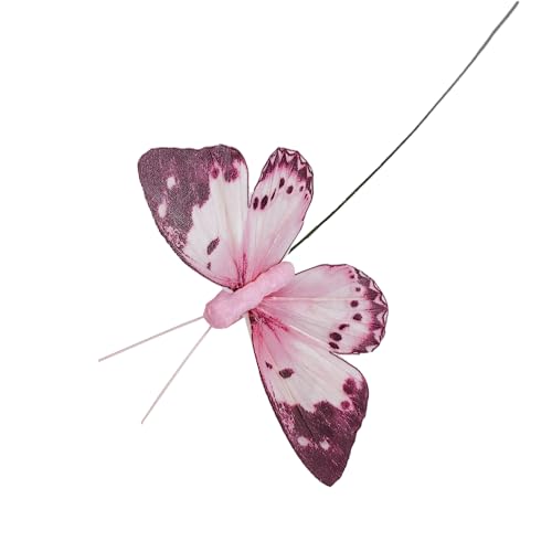 Cartanfill- Artificial Feather Simulation Butterfly Party Decoration Set, a Set of 12 Pieces with Clips, Used for Home Decoration in 12 Colors.… (C Wire) - Image 5
