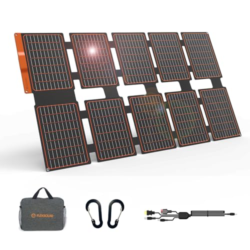FlexSolar 100W Portable Solar Panels Chargers with PD3.0 USB-C,QC3.0 USB-A and DC Outputs Foldable IP67 Waterproof Power Emergency Camping for Small Power Station Generator,Phones, Power Banks - Image 1