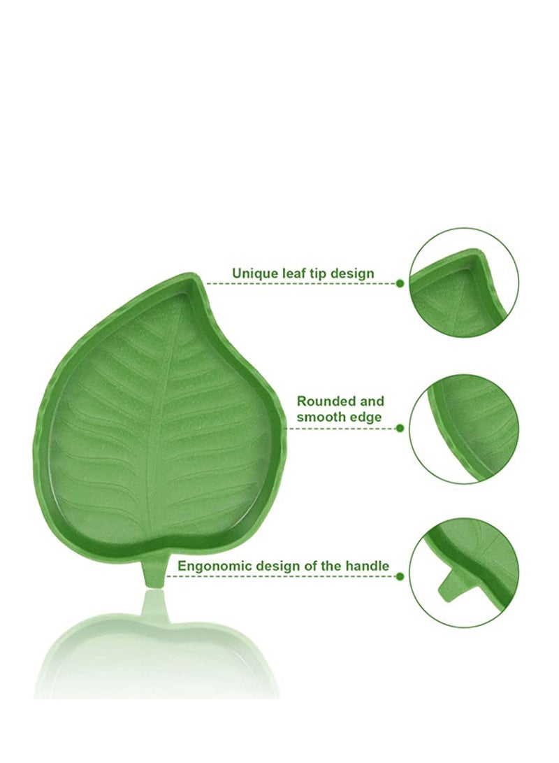 SYOSI Leaf Reptile Food Water Bowl, Dish Flat Drinking Bowl Water Plate, Eating Aquarium Ornament Supplies, for Tortoise Corn Snake Crawl Pet Drinking Eating, Feeding Small Reptiles, Tortoises, Lizards - Image 5