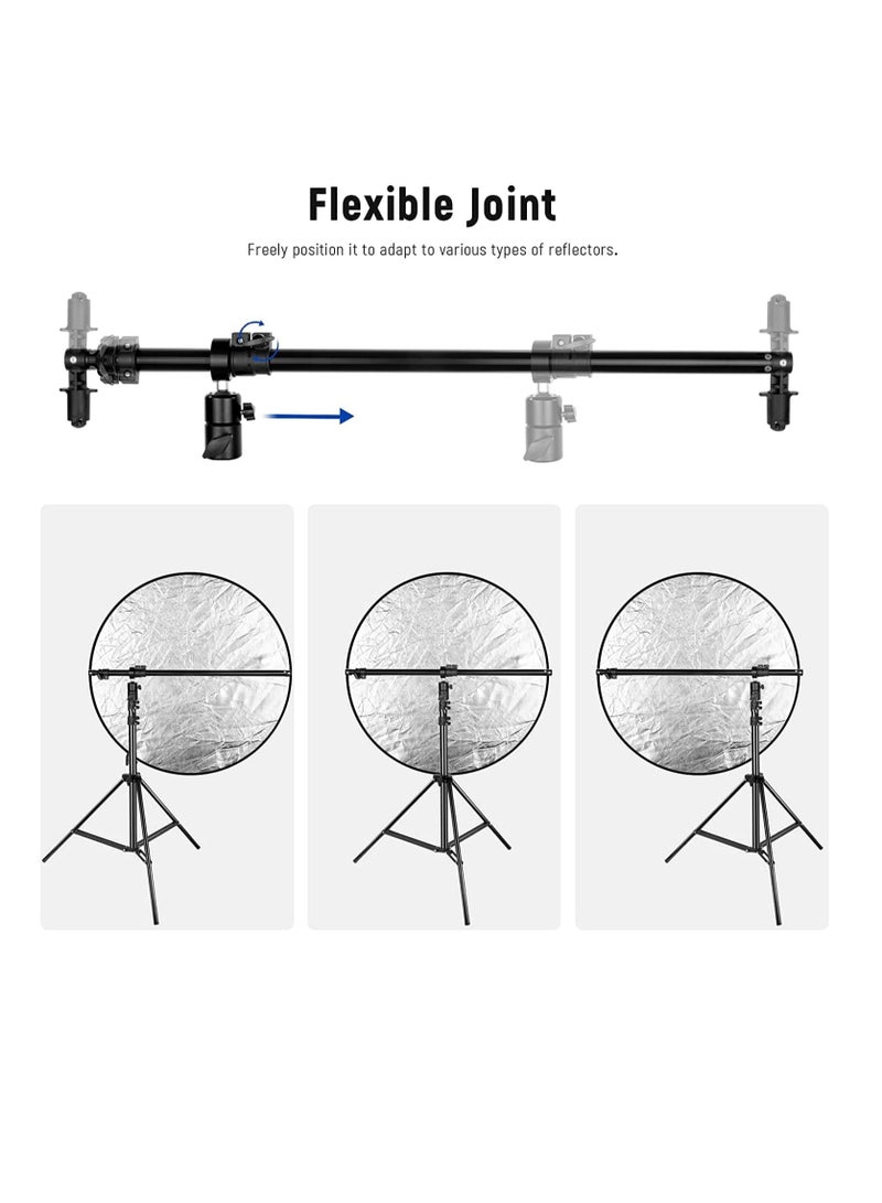 نيوير نيور ذراع حامل عاكس قابل للتمديد | ذراع بوم تلسكوبي 27.9–47.2 بوصة مع حامل دوار 360 درجة للتصوير الفوتوغرافي في الاستوديو، المنتجات والبورتريه | مثالي للتصوير الداخلي والخارجي - Image 3