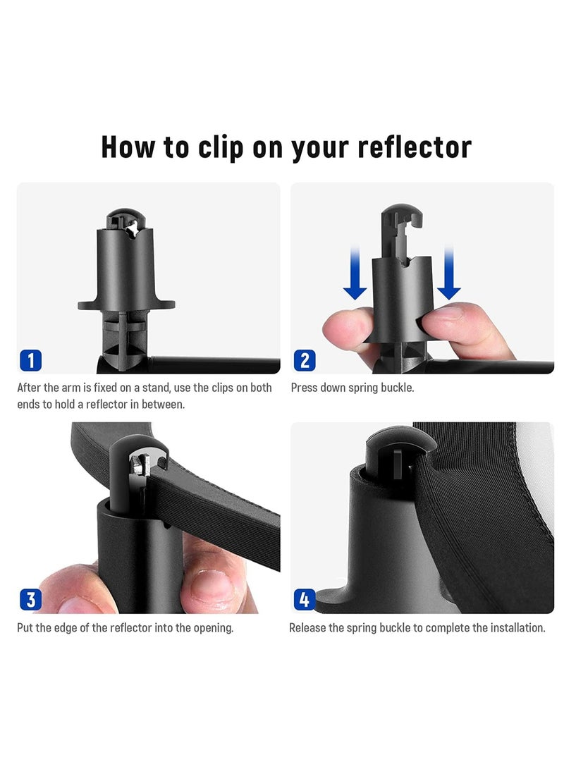 نيوير نيور ذراع حامل عاكس قابل للتمديد | ذراع بوم تلسكوبي 27.9–47.2 بوصة مع حامل دوار 360 درجة للتصوير الفوتوغرافي في الاستوديو، المنتجات والبورتريه | مثالي للتصوير الداخلي والخارجي - Image 5
