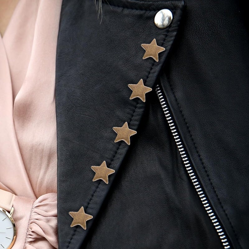 GETAJGHSD 200 Sets Metal Star Rivets Punk Studs for Leathercraft DIY Clothing Shoes Bags Accessories - Image 4