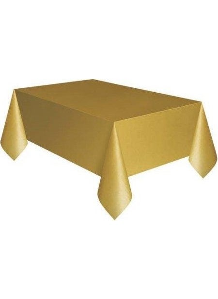 My Party Ready Gold Color Plastic Tablecloth 120 x 180 cm 