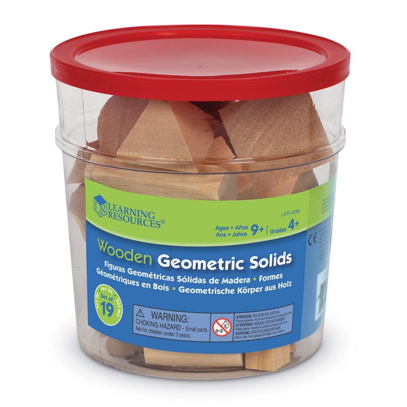Learning Resources LER4298 Wood Geometric Solids, Set Of 19 - Image 4