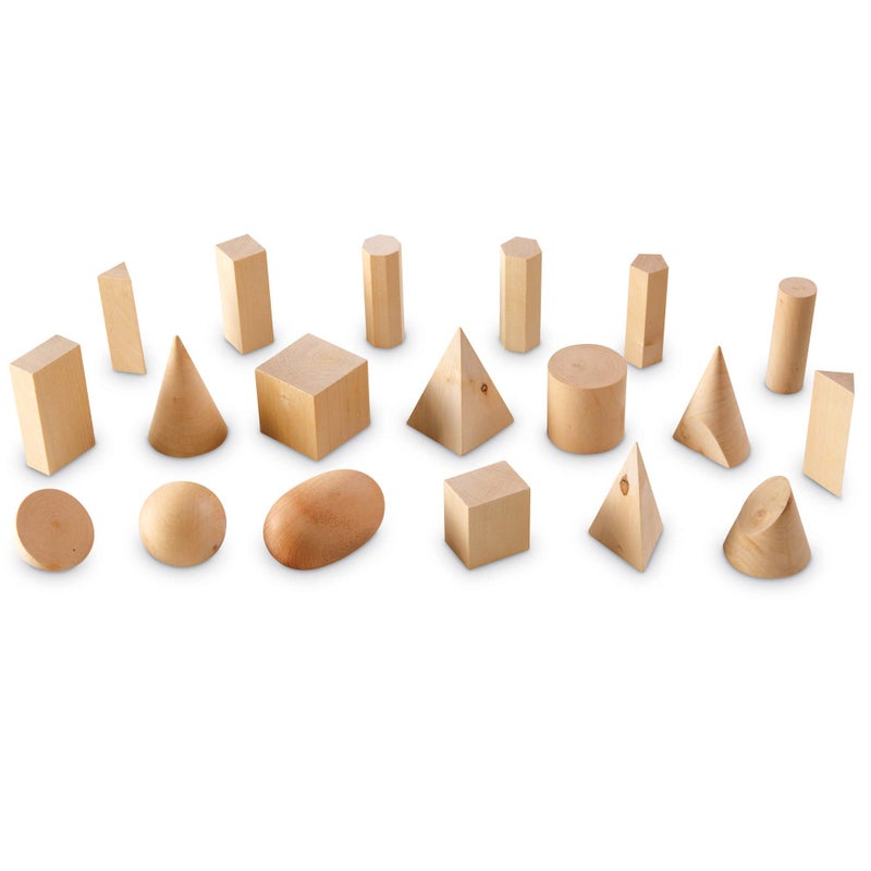 Learning Resources LER4298 Wood Geometric Solids, Set Of 19 - Image 2