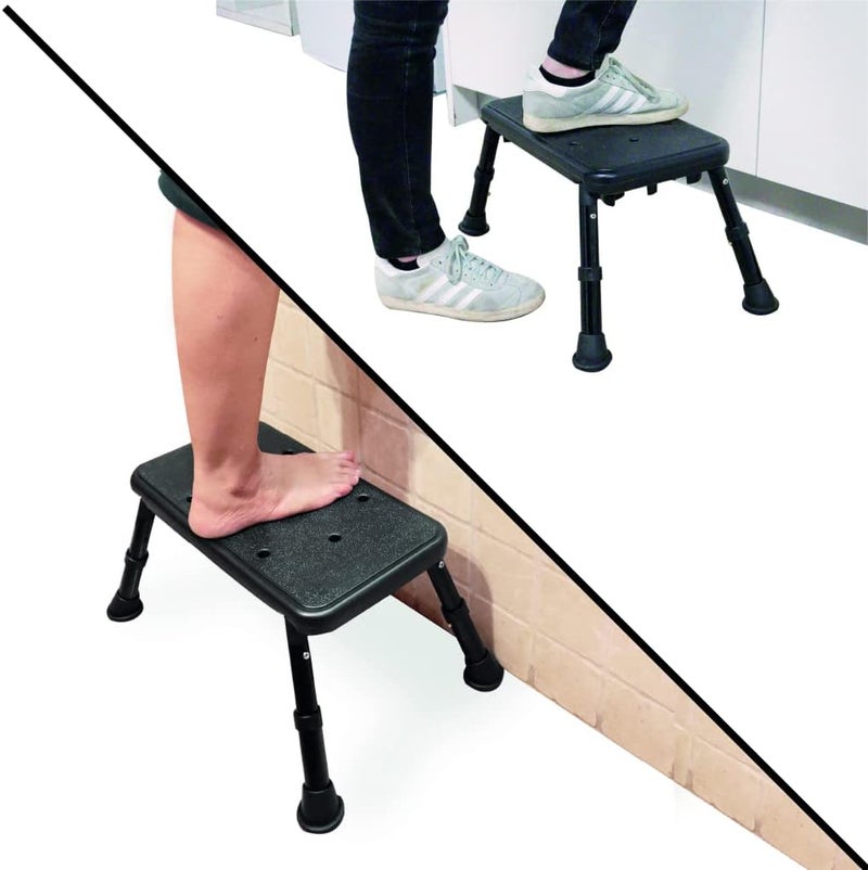 PEPE Mobility – Step Bath 25.5 cm (Maximum Weight 180 kg), Step Stool, Caravan Kitchen, Step Bath, Sturdy Bathroom Step, Non-Slip Step Stool for Bath, Black - Image 1