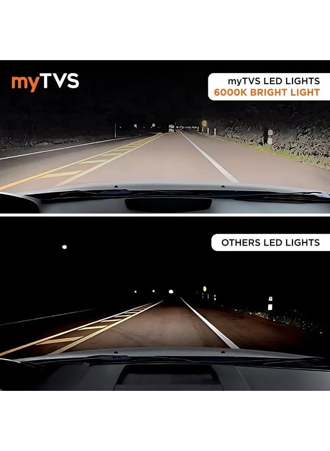 ماي تي في اس مصابيح أمامية LED للسيارة من myTVS بقوة 200 واط | طقم تحويل LED فائق السطوع 6000 كلفن بقوة 20000 لومن | مصابيح أمامية عالية الطاقة ومقاومة للماء | سهلة التركيب، تدوم طويلاً LED9-H4/H19 - Image 4