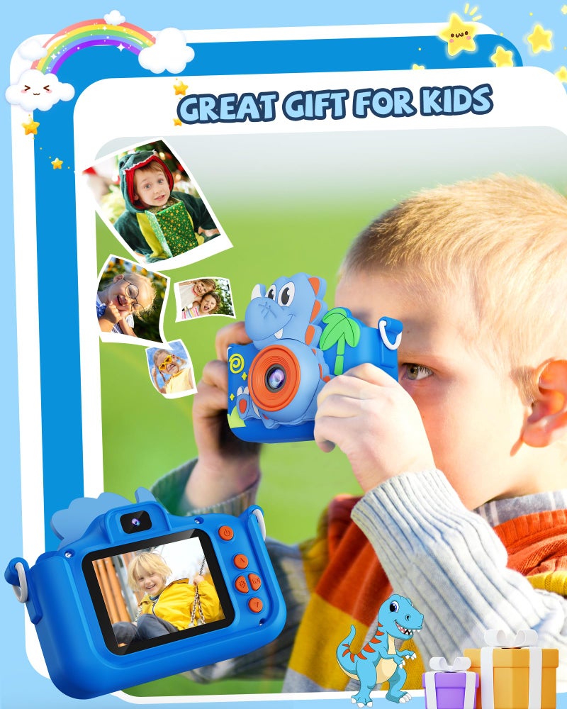 Kikapabi Kids Camera Dinosaur Toys for Boys, Christmas Birthday Gifts Toys for Boys Age 3-8, Toddler Camera Toys with Silicon Cute Cover, Digital Camera for Kids Age 3 4 5 6 7 8 - Image 3