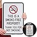 SmartSign SmartSign "This Is A Smoke-Free Property, Thank You For Not Smoking" Sign | 12" x 18" 3M Engineer Grade Reflective - Image 2
