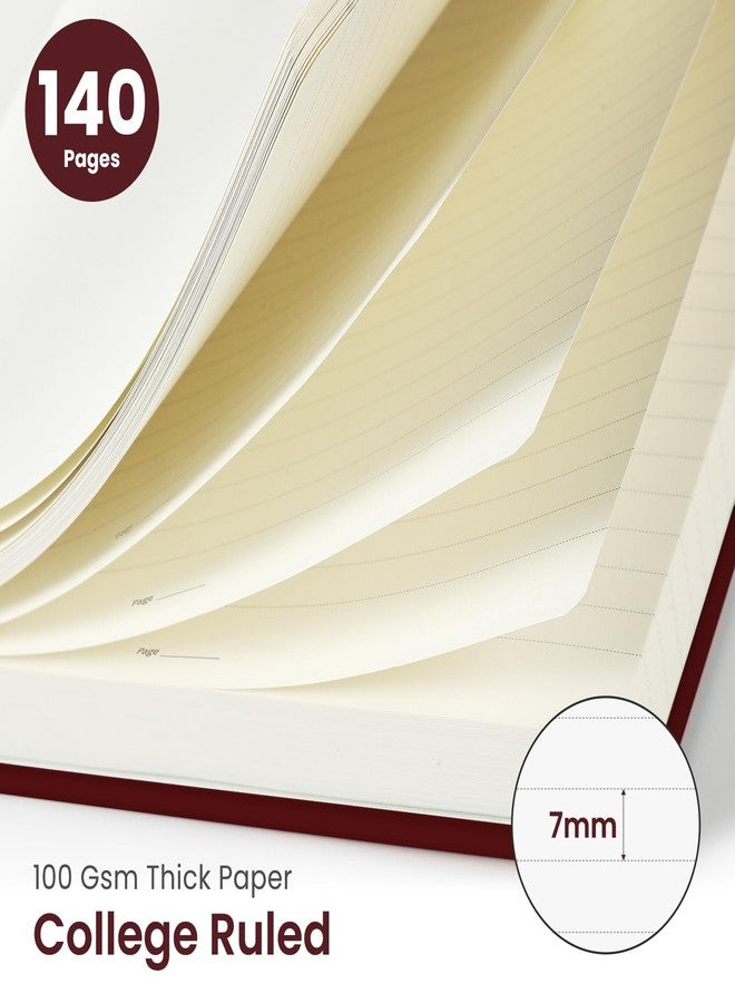 Taja Lined Spiral Journal Notebook for Women & Men, 140 Pages, College Ruled Hardcover Notebook for Work & Note Taking, Journals for Writing, A5(6"x8") - Burgundy - Image 2