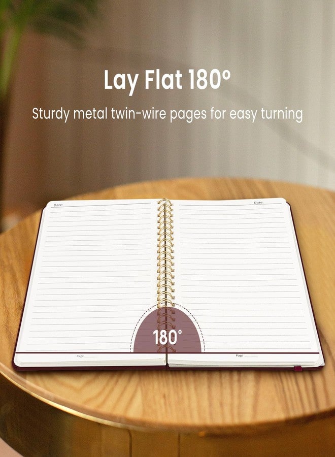 Taja Lined Spiral Journal Notebook for Women & Men, 140 Pages, College Ruled Hardcover Notebook for Work & Note Taking, Journals for Writing, A5(6"x8") - Burgundy - Image 4