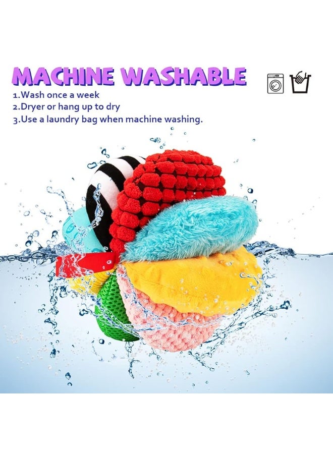 teytoy 8-in-1 Sensory Balls for Infant Toddlers,Rainbow Fabric Baby Toy for Sensory Development,Montessori Toys for Babies 6-12 Months,8 Different Sensory Tactile Textures with Crinkle Rattle Squeakers - Image 5