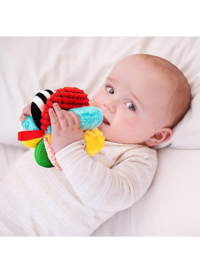 teytoy 8-in-1 Sensory Balls for Infant Toddlers,Rainbow Fabric Baby Toy for Sensory Development,Montessori Toys for Babies 6-12 Months,8 Different Sensory Tactile Textures with Crinkle Rattle Squeakers - Image 3