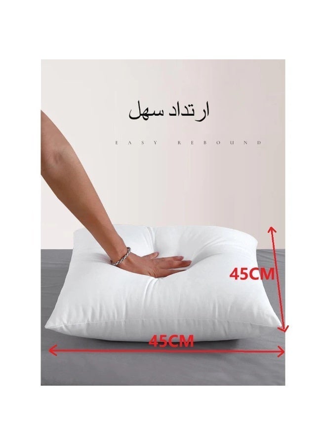 ShinyFlower Premium Soft White Pillow Insert 45×45 cm 2PCS| Fluffy Microfiber Filled Cushion - Image 2