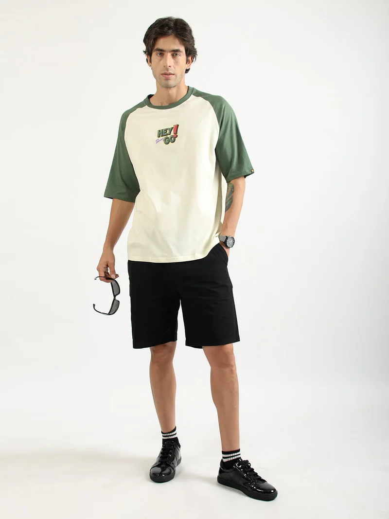 Maniac  Maniac Mens Textured Polo Neck Half Sleeve Biscuit Cotton T-Shirt for Men | Best Price UAE