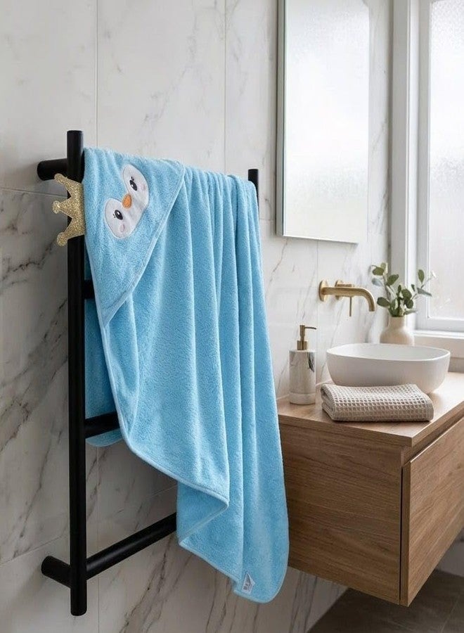 Butterthief Hooded Baby Wrapper Cum Baby Bath Towel – Super Soft Fur Newborn Baby Blanket, Infant Swaddle Wrap & Kids Hooded Towel for Baby Boys & Girls (0–3 Years) | Blue Penguin Design - Image 5