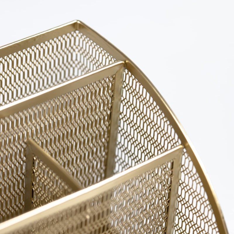 Blu Monaco Gold Desk Organizer with Drawer - Gold Desk Accessories Small Desk Organizer Gold Pencil Holder for Desk Gold Office Accessories - Gold Desk Organizers and Accessories Gold Desk Caddy for Women Office - Image 5