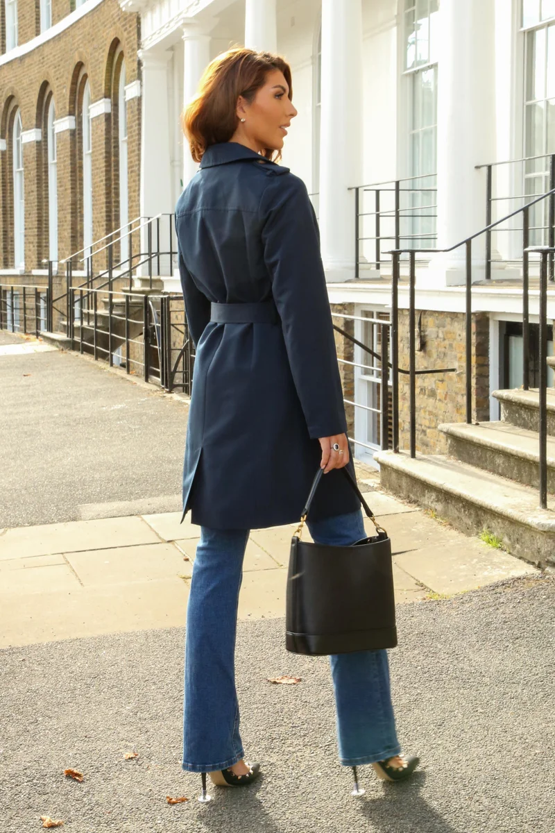 دبل سكند معطف ترنش بقصة ضيقة