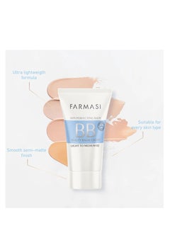 FARMASI FARMASi Make Up BB Cream Beauty Balm, Full-Coverage Foundation, Concealer, Moisturizer BB Cream for All Skin Types, 1.7 fl. oz. / 50 ml (Light to medium)  - Image 2