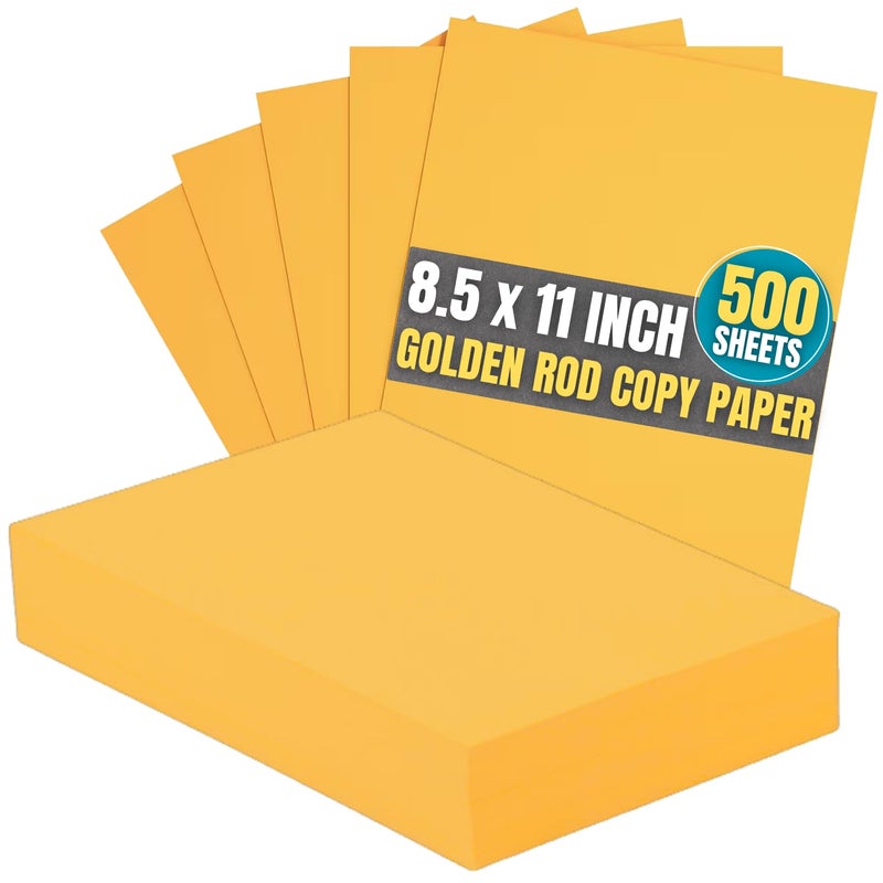 1InTheOffice Colored Copy Paper 8.5x11, Yellow Colored Copy Paper, Printer Paper, 20lb Density, Letter Size, 500 Sheets - Image 1