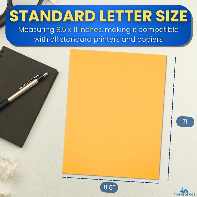 1InTheOffice Colored Copy Paper 8.5x11, Yellow Colored Copy Paper, Printer Paper, 20lb Density, Letter Size, 500 Sheets - Image 4