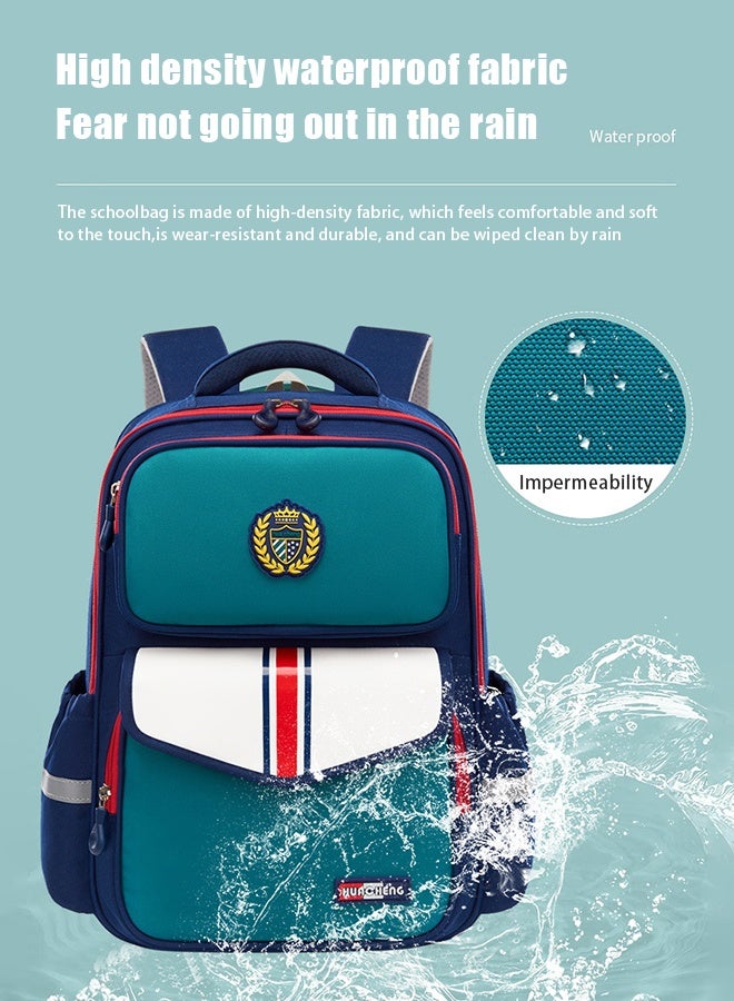 حقيبة الظهر المتدحرجة للأطفال اللون الصلب عربة الكتب أكياس المدرسة الابتدائية طلاب المدرسة - Image 5