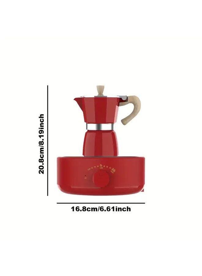 مجموعة لوح كهربائي أحمر متعدد الوظائف مع قدرة الموكا وإبريق الصب - Image 3