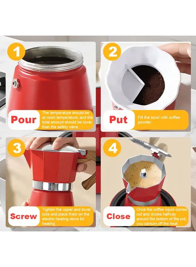 مجموعة لوح كهربائي أحمر متعدد الوظائف مع قدرة الموكا وإبريق الصب - Image 5