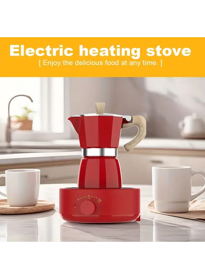 مجموعة لوح كهربائي أحمر متعدد الوظائف مع قدرة الموكا وإبريق الصب - Image 4