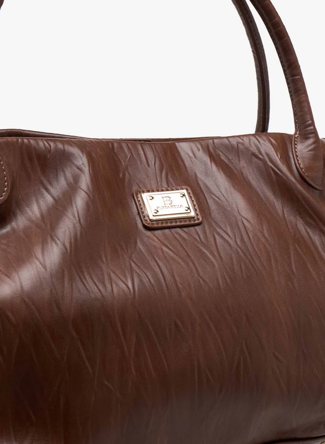 Flora Bella By Shoexpress Textured Tote Bag with Double Handle and Detachable Shoulder Strap
