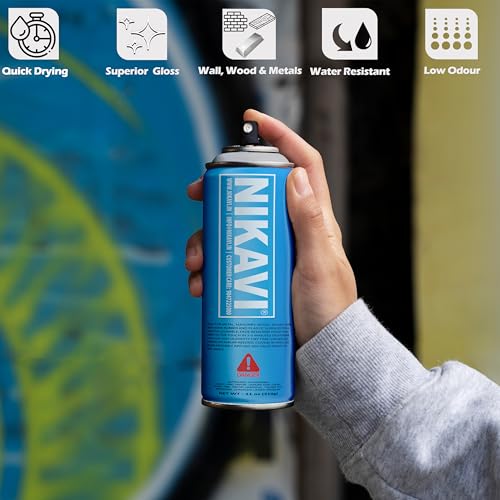 NIKAVI SP2 Automotive Rust Paint Spray Can | Multi-Surface DIY Spray Paint | Quick Drying Gloss Finish for Bikes, Cars, Metal, Wooden Furniture, Plastic & Walls Matt Black 400 ml (Pack of 4) - Image 3