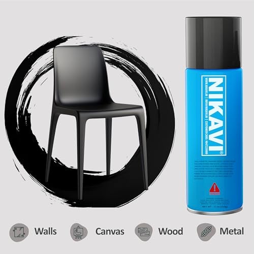 NIKAVI SP2 Automotive Rust Paint Spray Can | Multi-Surface DIY Spray Paint | Quick Drying Gloss Finish for Bikes, Cars, Metal, Wooden Furniture, Plastic & Walls Matt Black 400 ml (Pack of 4) - Image 2