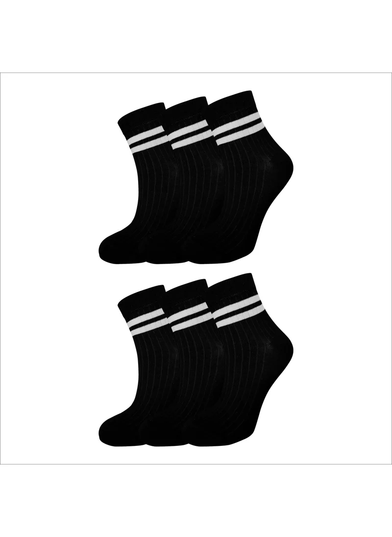 سويكس Soft Textured Striped Lycra High Quality Women's Socks Pack of 6