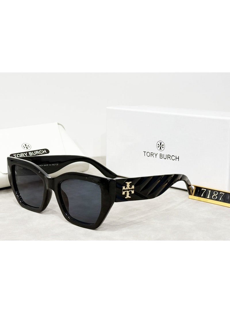 Tory Burch Women's Rectangular Black Sunglasses - Image 1