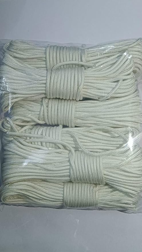 Skywave Luxury Premium Ceiling Clothes Dryer Hanger with UV Protected Nylon Ropes I6 Nylon Ropes, 13 Abs Pipe Caps and 13 Rope Caps for Individual Drop-Down Ceiling Cloth Dryer Model, White - Image 1