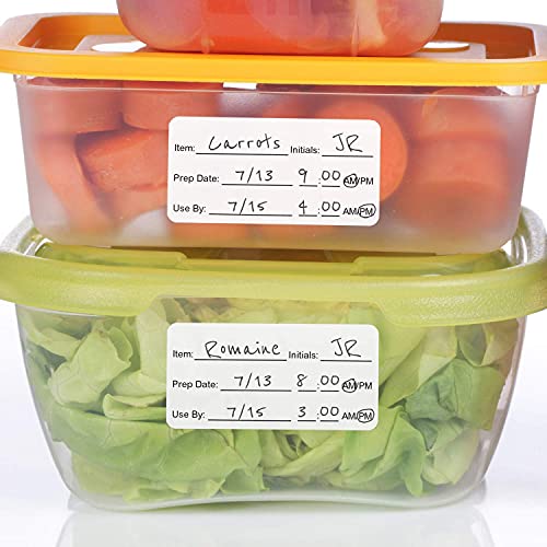 SBlabels 500 Dissolvable Food Prep Labels 1" x 2" Restaurant Quality Food Stickers/Meal Prep Leftovers Containers Organization/Made in The USA - Image 4