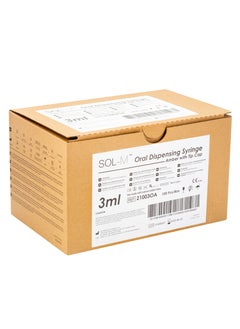 SOL-MILLENNIUM SOL-M 3ml Oral Dispensing Syringe Amber w/Tip Cap -100 pcs  - Image 2